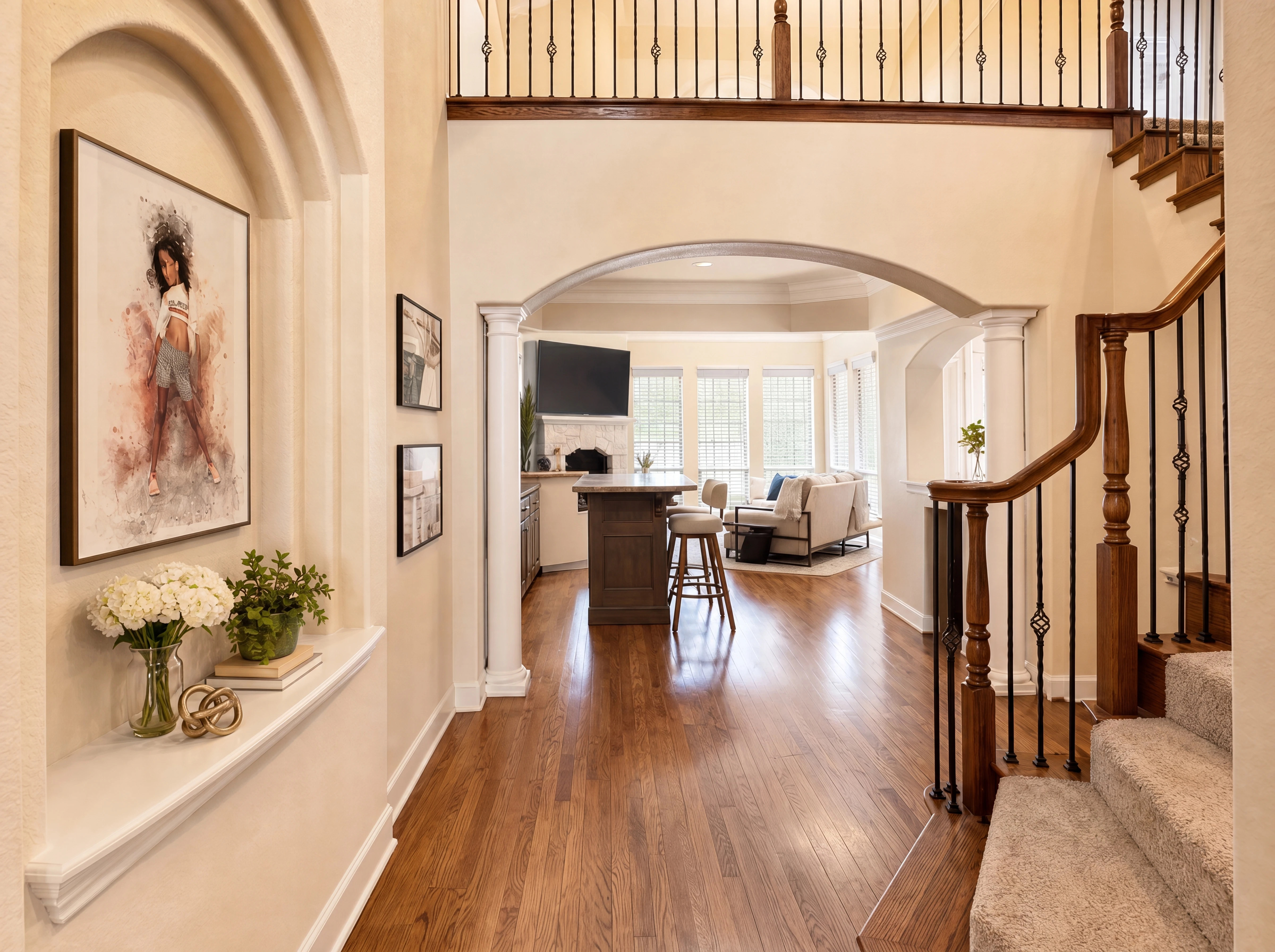 View from foyer into the living room